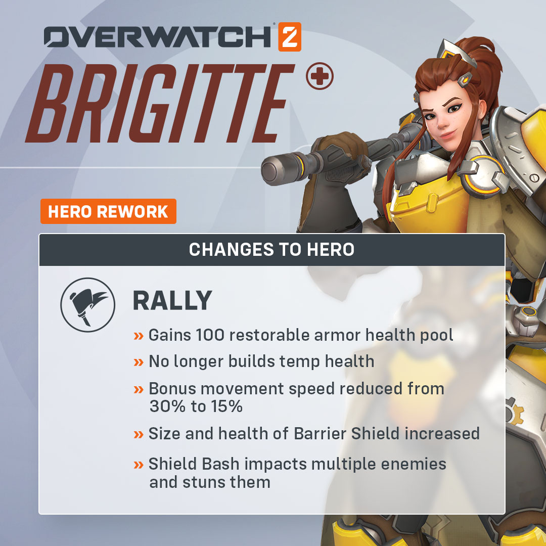 Learn about the changes to Brigitte's moves following the rework of her Motivation ability in Overwatch 2 Season 3.