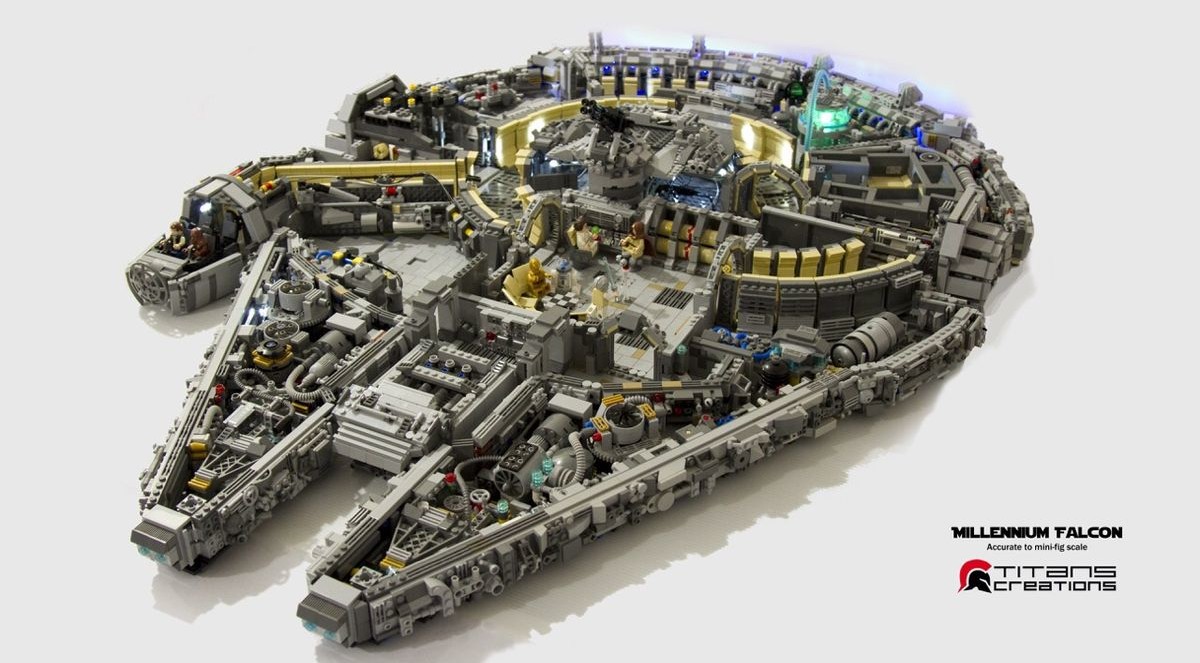 Star Wars, LEGO y modelo del Halcón Milenario hecho con 10 mil fichas