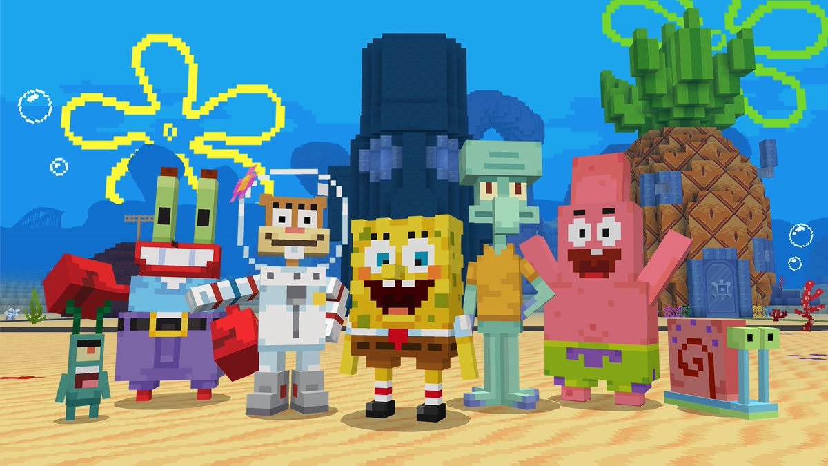 Los personajes y el mundo de Bob Esponja llegarán a Minecraft en un DLC