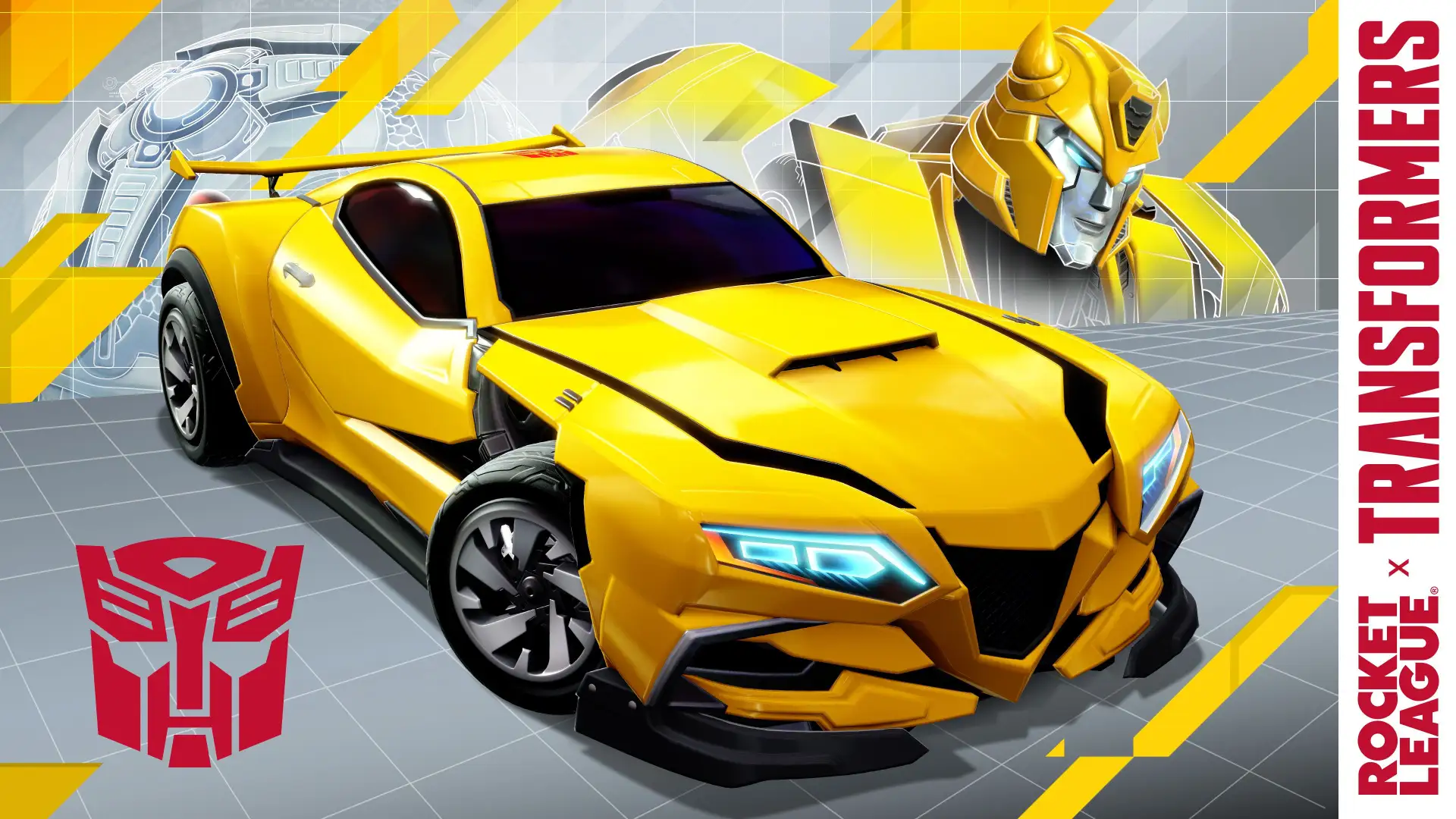 El auto de Bumblebee, su transformación en robot para celebrar y más contenido de Transformers llega a Rocket League en un lote en junio.